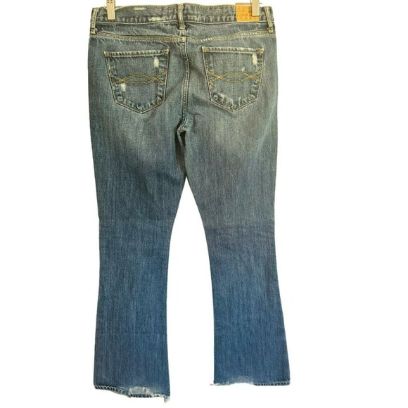 Vintage Abercrombie & Fitch Madison Low Rise Flare Jeans Size 6 Distressed Y2K - Picture 3 of 13